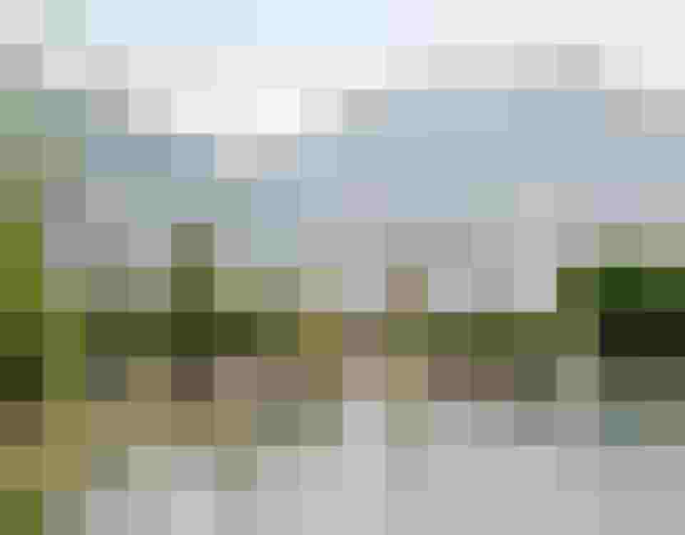 Person schwimmt im Naturpool mit Ausblick auf Alpen im Wellnesshotel Salzburger Land